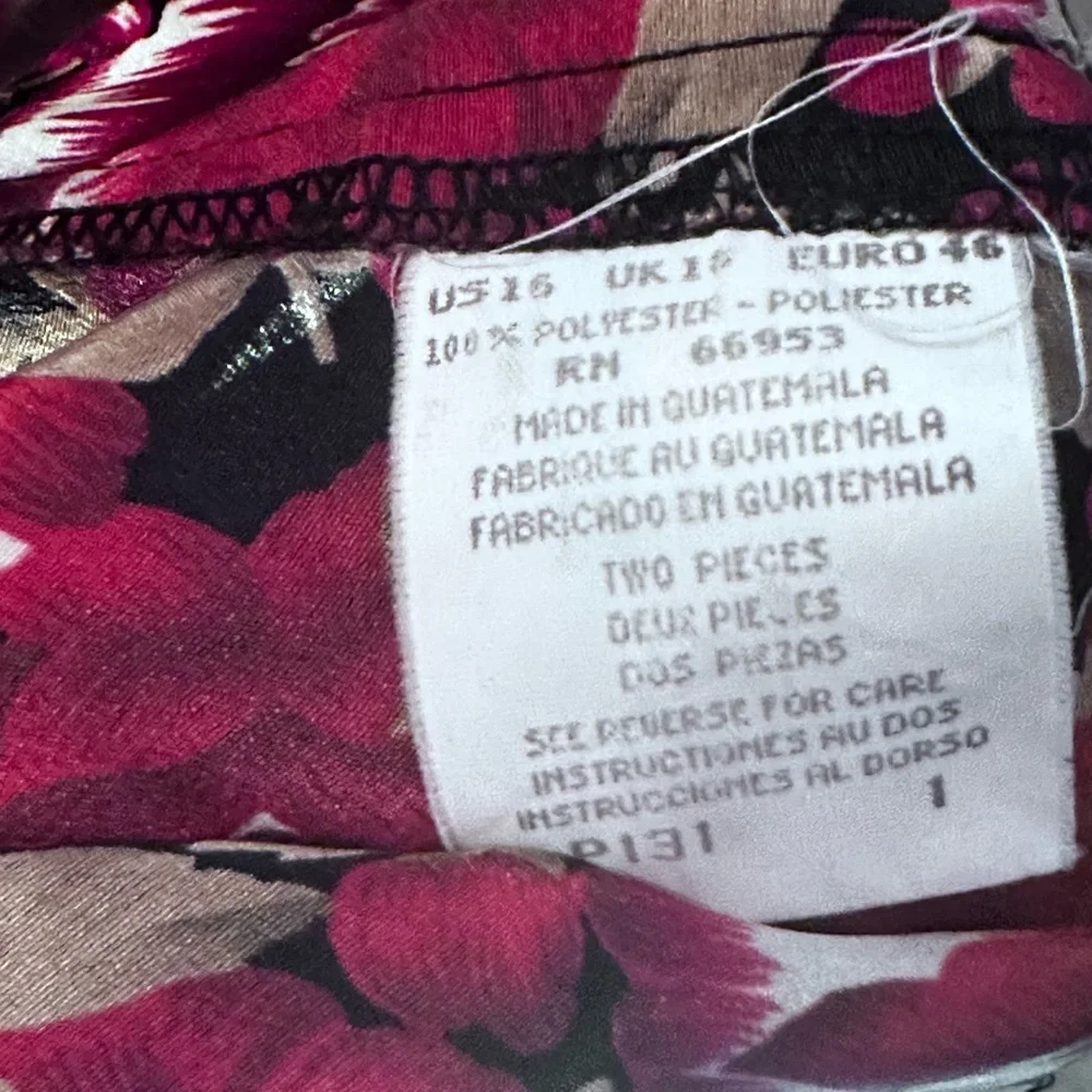 Vintage Volup Leslie Fay Women's Petite Floral Dress Size 16WP - Picture 14 of 15